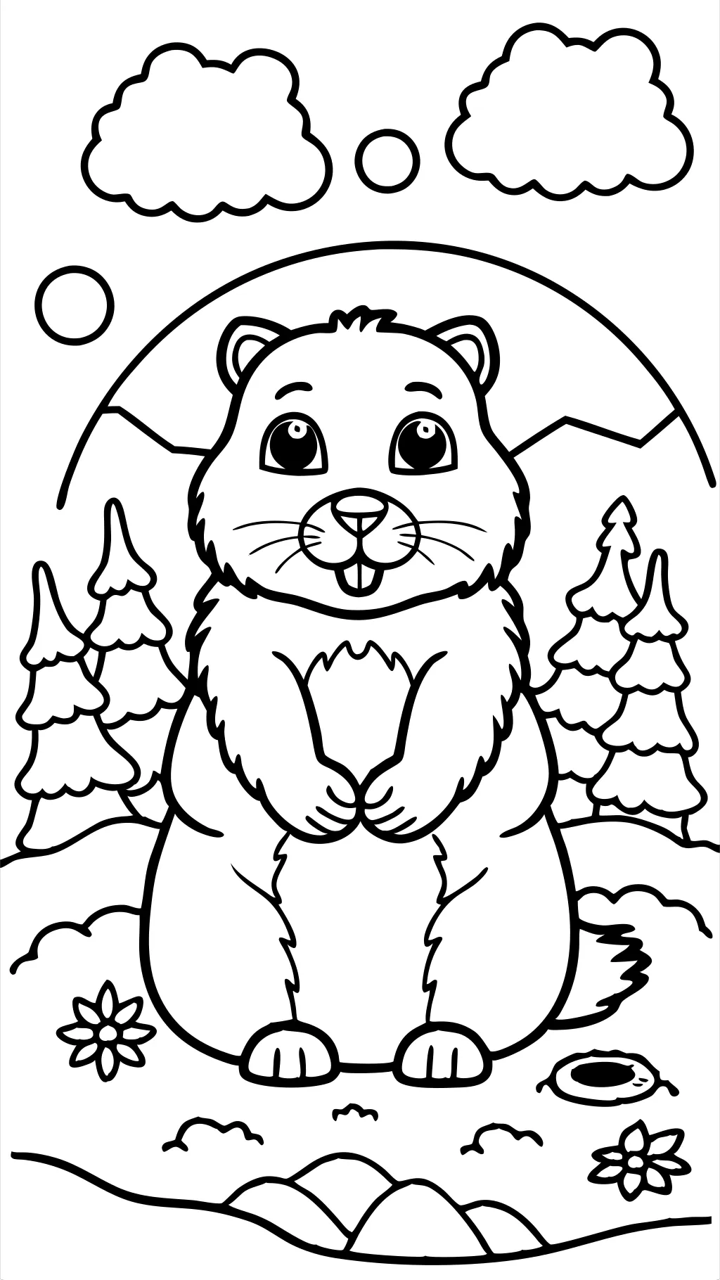 coloring pages groundhog